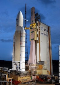 die erste Ariane-5G+ auf dem Starttisch