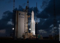 die startbereite Ariane-5ES mit dem dritten ATV