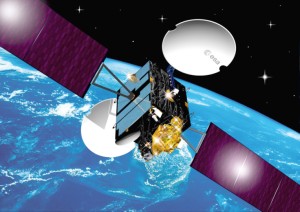 Computergrafik des experimentellen Kommunikationssatelliten Artemis