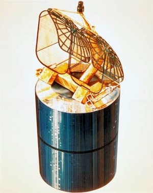 künstlerische Darstellung eines Comstar Satelliten