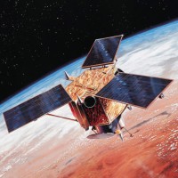künstlerische Darstellung des Ikonos Satelliten