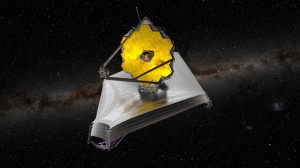 künstlerische Darstellung des JWST im All