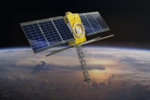 Darstellung eines Kinéis Satelliten im Orbit