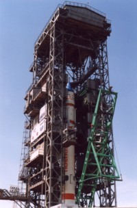die Kosmos-3M Rakete mit ABRIXAS und MegSat 0 in Kapustin Jar