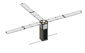 Computergrafik des Meshbed CubeSats