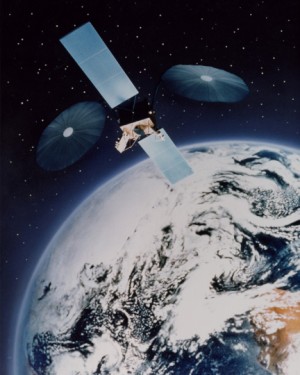 Computergrafik von MSAT im Orbit