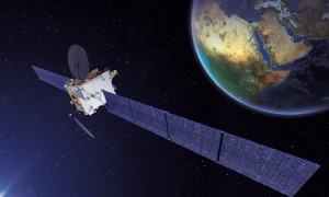 künstlerische Darstellung von Nilesat 301 im Orbit