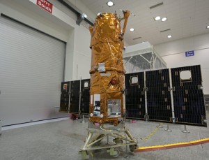 Pressefoto, das den Ofeq 16 Satelliten zeigen soll