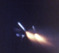 Boostertrennung bei STS-3: Aufnahme einer Spezialkamera