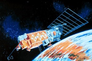 Zeichnung eines TIROS-N Satelliten