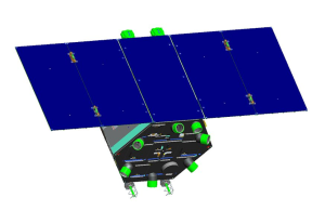 Computergrafik des TP-1B Satelliten